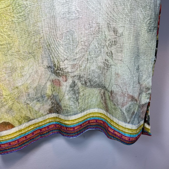 Citron Santa Monica Chrysanthemum Butterfly Silk Blend Button Up Blouse Shirt XL - Picture 14 of 14